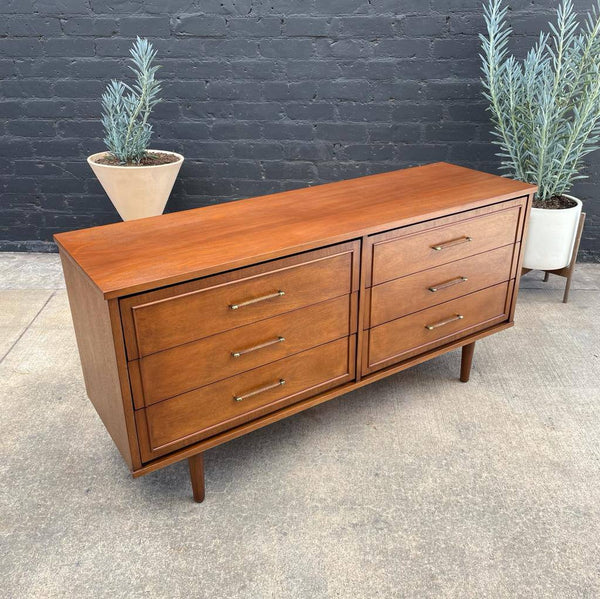 Mid-Century Modern Walnut 6-Drawer Dresser, c.1960’s