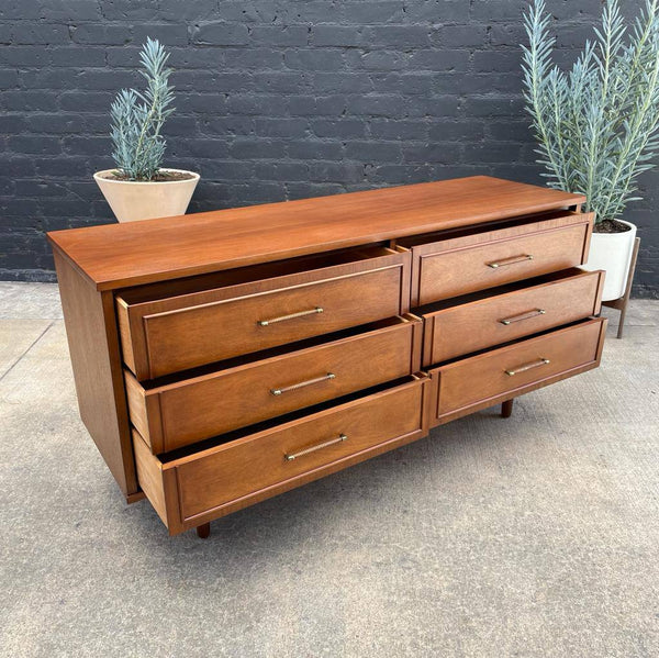 Mid-Century Modern Walnut 6-Drawer Dresser, c.1960’s