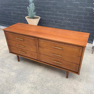 Mid-Century Modern Walnut 6-Drawer Dresser, c.1960’s