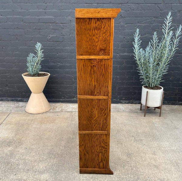 Vintage Oak Barristers Bookcase Shelf Unit