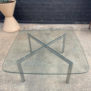 Mid-Century Modern Polished Chrome & Glass Coffee Table