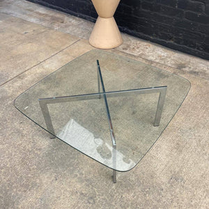 Mid-Century Modern Polished Chrome & Glass Coffee Table