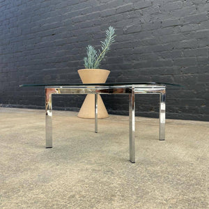 Mid-Century Modern Polished Chrome & Glass Coffee Table