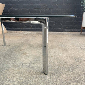 Mid-Century Modern Polished Chrome & Glass Coffee Table
