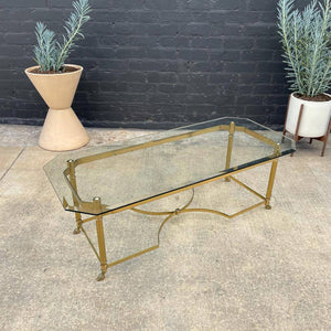 Vintage Brass & Glass Coffee Table, c.1960’s