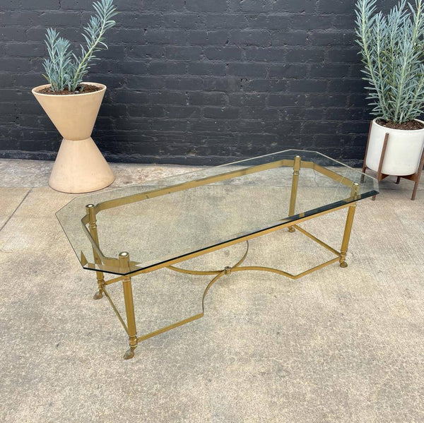Vintage Brass & Glass Coffee Table, c.1960’s