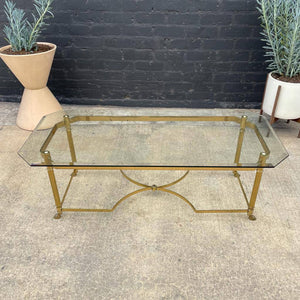 Vintage Brass & Glass Coffee Table, c.1960’s