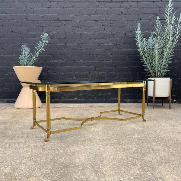 Vintage Brass & Glass Coffee Table, c.1960’s