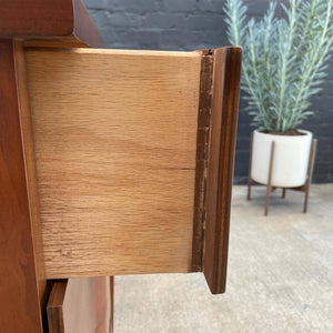 Mid-Century Modern Walnut Dresser with Brass Handles, c.1960’s