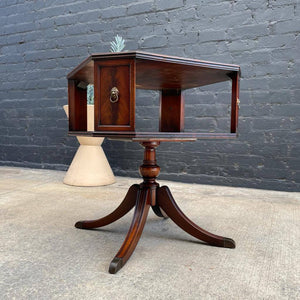 Vintage Side Table with Leather Top by Heritage Henredon