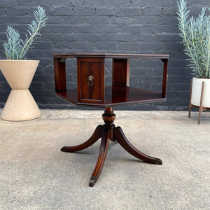Vintage Side Table with Leather Top by Heritage Henredon