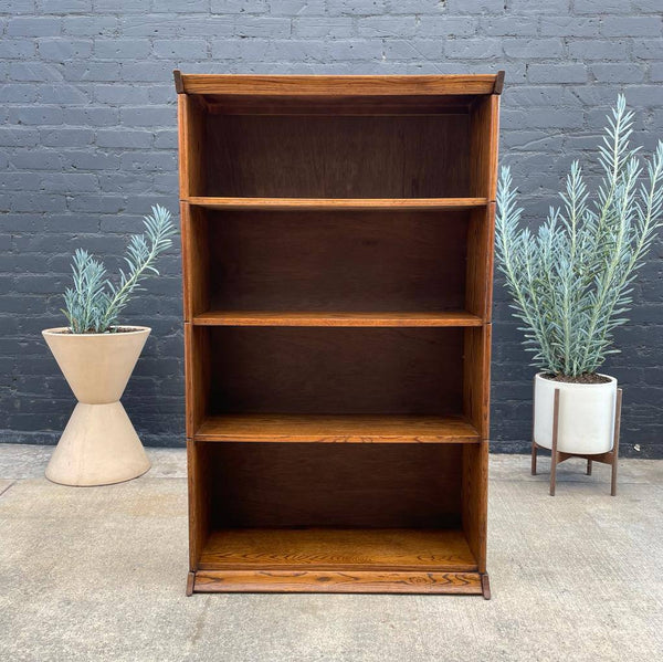 Vintage Oak Barristers Bookcase Shelf Unit