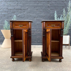 Pair of Antique Empire Style Mahogany End Tables / Night Stands, 1920’s
