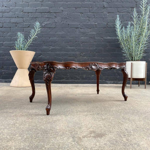 Antique Mahogany Coffee Table with Inlaid Woods, c.1950’s