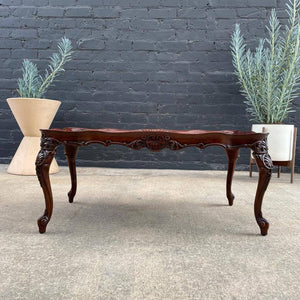 Antique Mahogany Coffee Table with Inlaid Woods, c.1950’s