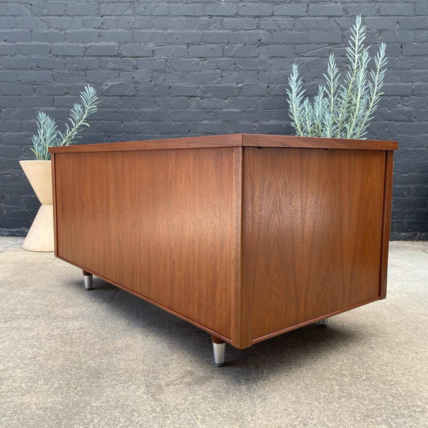 Mid-Century Modern Walnut Executive Desk with Finished Back, c.1960’s