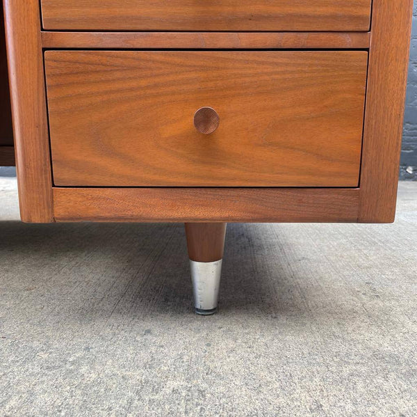 Mid-Century Modern Walnut Executive Desk with Finished Back, c.1960’s