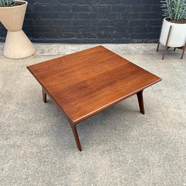 Mid-Century Modern Sculpted Square Walnut Coffee Table, c.1960’s