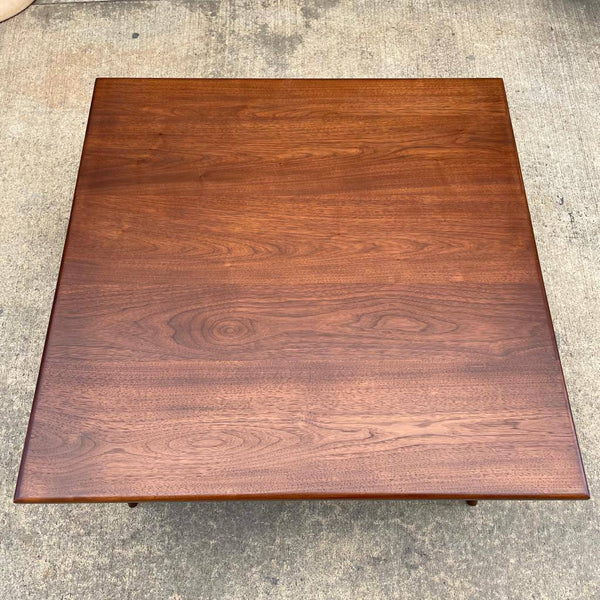 Mid-Century Modern Sculpted Square Walnut Coffee Table, c.1960’s