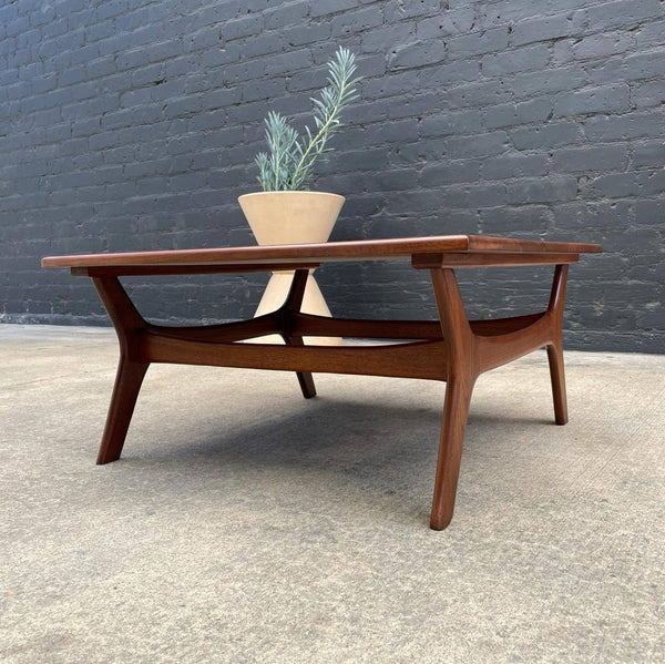 Mid-Century Modern Sculpted Square Walnut Coffee Table, c.1960’s