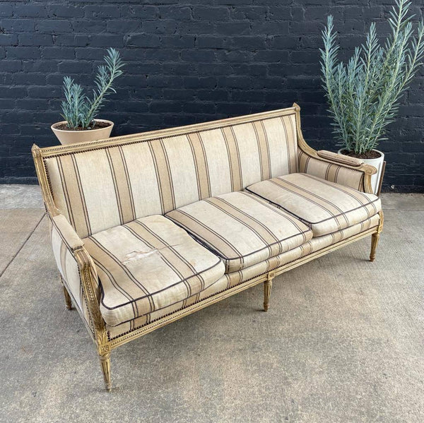 Vintage French Style Carved Sofa, c.1950’s