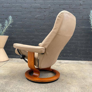 Norwegian Stressless Leather Lounge Chair with Ottoman