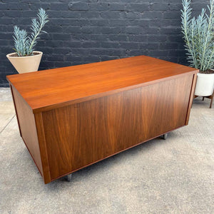 Mid-Century Modern Walnut Executive Desk with Finished Back, c.1960’s