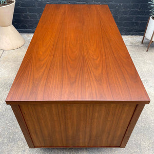 Mid-Century Modern Walnut Executive Desk with Finished Back, c.1960’s
