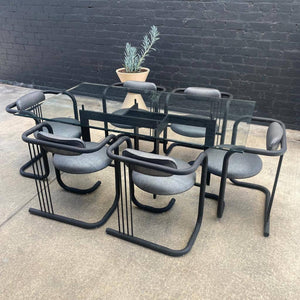 Vintage Italian Dining Set with Chairs by Fly Line