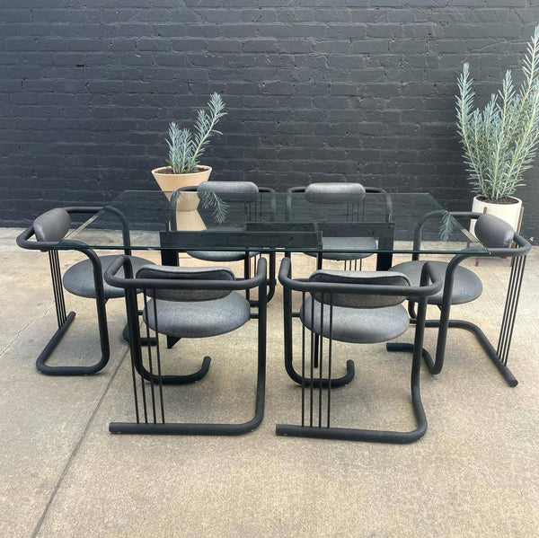 Vintage Italian Dining Set with Chairs by Fly Line
