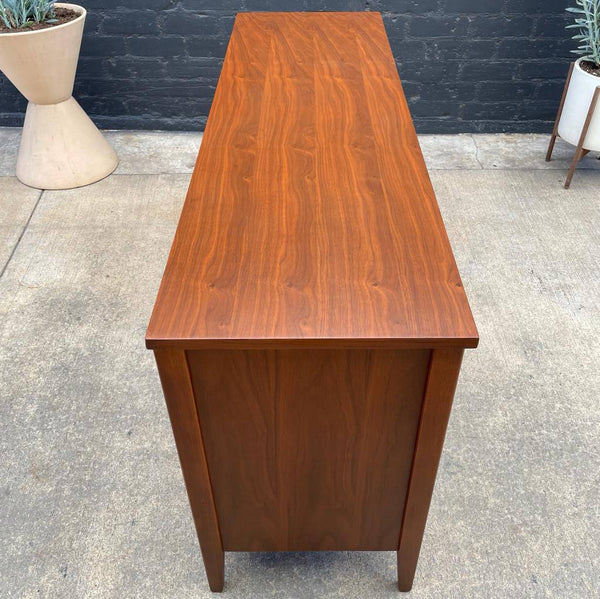 Mid-Century Modern Walnut Dresser with Brass Pulls, c.1960’s