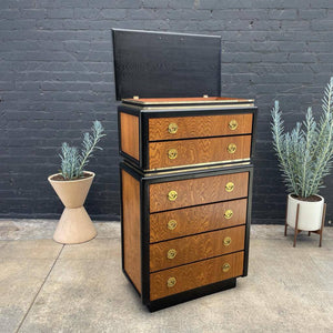 Mid-Century Modern Highboy with Brass Pulls, c.1960’s