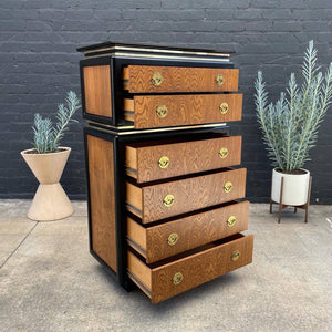 Mid-Century Modern Highboy with Brass Pulls, c.1960’s