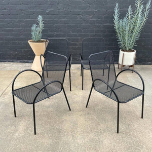 Set of 6 Vintage Metal Stackable Patio Chairs