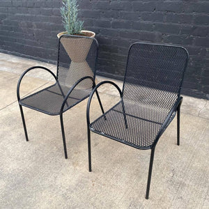 Set of 6 Vintage Metal Stackable Patio Chairs