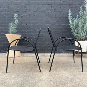 Set of 6 Vintage Metal Stackable Patio Chairs
