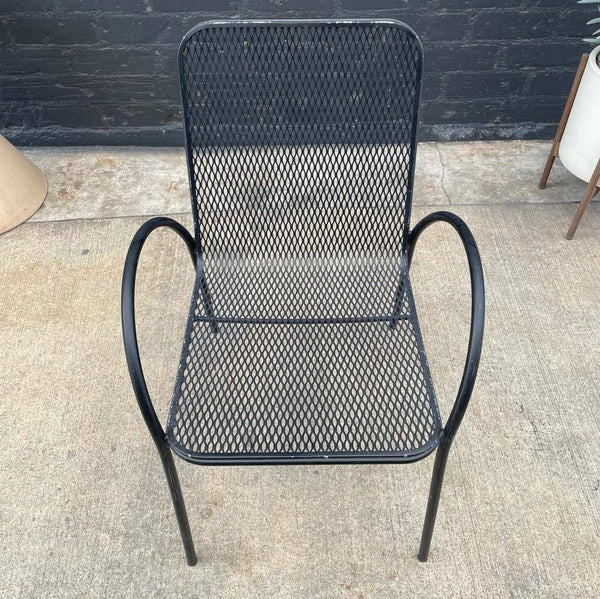 Set of 6 Vintage Metal Stackable Patio Chairs