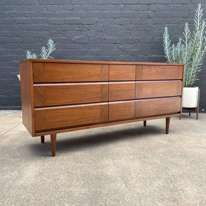 Mid-Century Modern 9-Drawer Walnut Dresser, c.1960’s