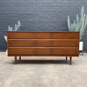Mid-Century Modern 9-Drawer Walnut Dresser, c.1960’s