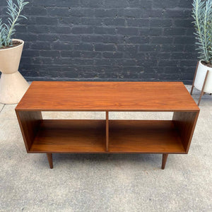 Custom Modern Low Walnut Credenza / Bookcase