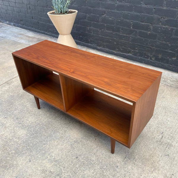 Custom Modern Low Walnut Credenza / Bookcase