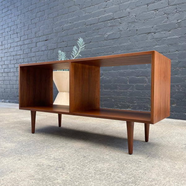 Custom Modern Low Walnut Credenza / Bookcase