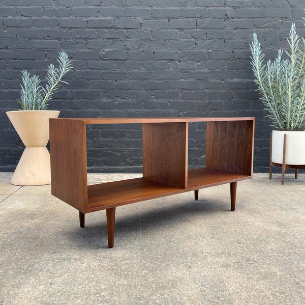 Custom Modern Low Walnut Credenza / Bookcase