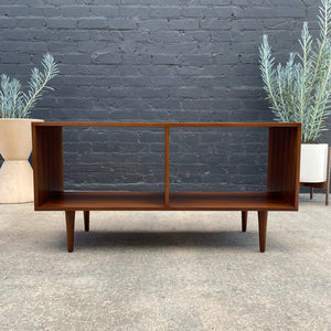 Custom Modern Low Walnut Credenza / Bookcase