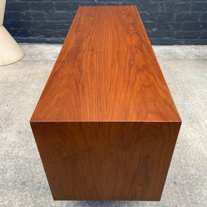 Custom Modern Low Walnut Credenza / Bookcase