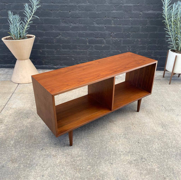 Custom Modern Low Walnut Credenza / Bookcase
