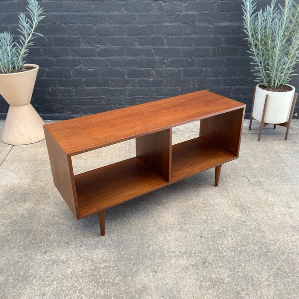 Custom Modern Low Walnut Credenza / Bookcase