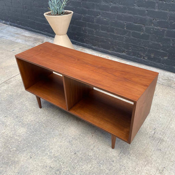 Custom Modern Low Walnut Credenza / Bookcase