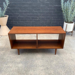 Custom Modern Low Walnut Credenza / Bookcase