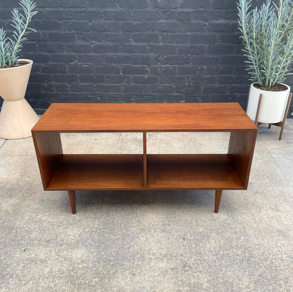 Custom Modern Low Walnut Credenza / Bookcase